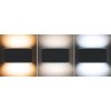 Solight LED venkovní nástěnné osvětlení Modena, 12W, 800lm, 3CCT, černá (Stupeň krytí (IP) IP54, Barva krytu Černá, Barevná teplota (К) 3000-6000 K)