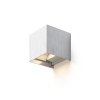 RENDL TITO SQ nástěnná česaný hliník 230V LED 6W IP54 3000K (Barva / Materiál česaný hliník)