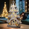 Solight LED dřevěný vánoční stromek s dekoracemi, 23x LED, přírodní barva, 64cm, 2x AA (Stupeň krytí (IP) IP20, Barevná teplota Teplá bílá)