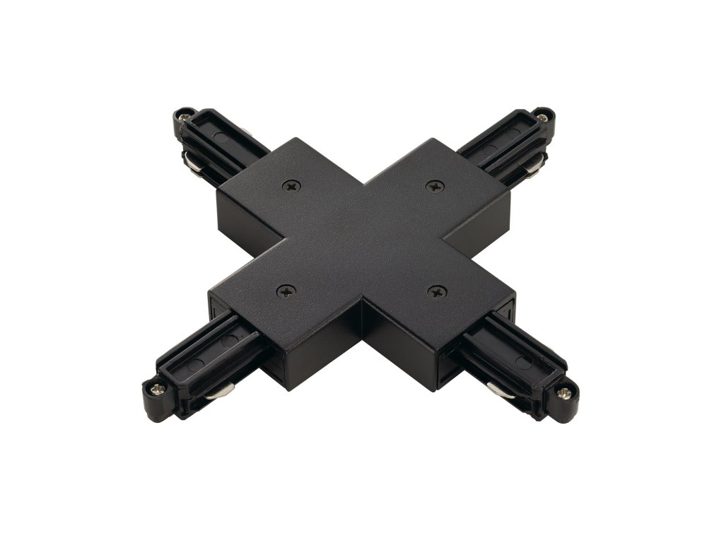 X-connector for 1-circuit mains-voltage track, surface-mounted version,