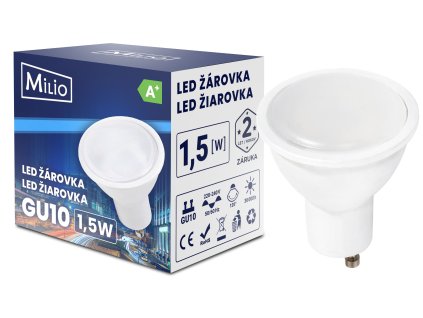 LED žárovka - GU10 - 1,5W - 145Lm - studena bílá
