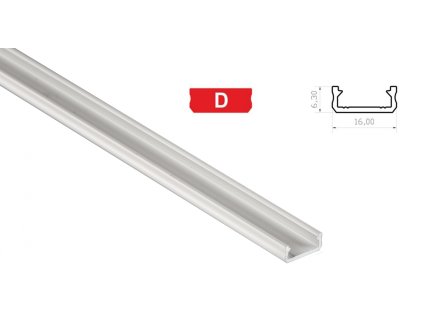 Hliníkový profil pro LED pásky D mini povrchový 1m BÍLÝ