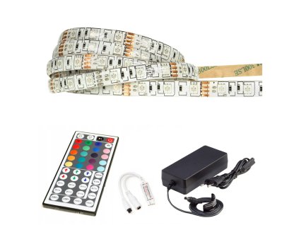 LED pásek - RGB 5050 - 2,5m - 60LED/m - 14,4W/m -IP65 - komplet - ovládání 44 tlačítek