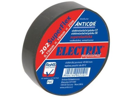 ANTICOR Páska izolační 19/20m PVC černá PROFI