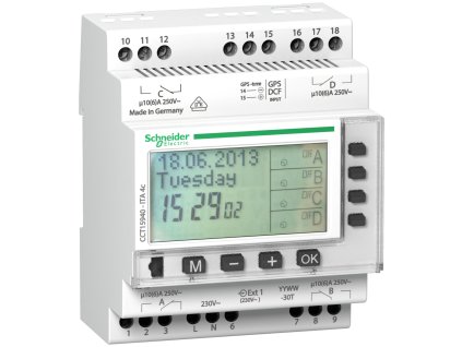 SCHNEIDER Hodiny spínací CCT15940 roční 4kanálové 10A 230V IP20