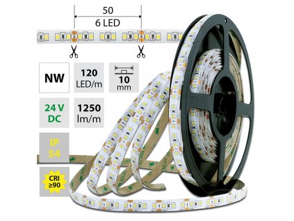 MCLED Pásek LED SMD2835 NW, 120LED/m, 14W/m, 1250lm/m, IP54, DC 24V, 10mm, 5m