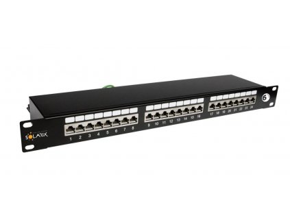 Patch panel Solarix 24 x RJ45 CAT6 STP černý 1U SX24-6-STP-BK