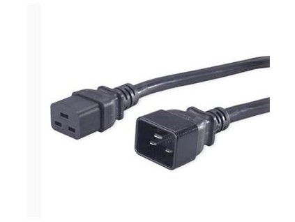 PremiumCord Kabel síťový prodlužovací 230V 16A 3m, konektory IEC 320 C19 - IEC 320 C20