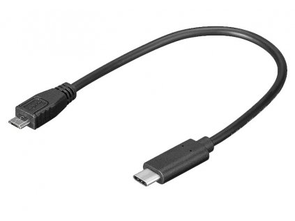 PremiumCord adaptér USB-C - microUSB 2.0, 0,2m