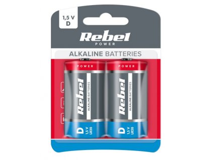 Baterie D (R20) alkalická REBEL Alkaline Power 2ks / blistr BAT0064B