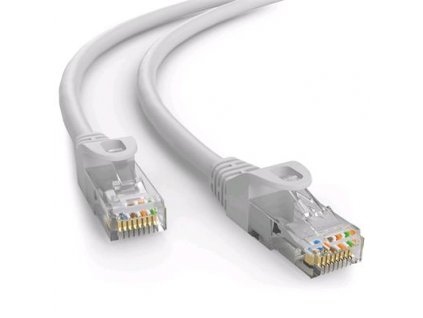 Kabel C-TECH patchcord Cat6e, UTP, šedý, 1m