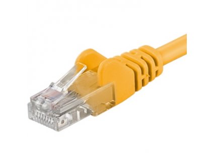 PremiumCord Patch kabel UTP RJ45-RJ45 level 5e 0.25m žlutá