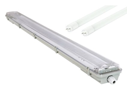 Svítidlo + 2x LED trubice mini plate - T8 - 120cm - 230V - IP65 - teplá bílá