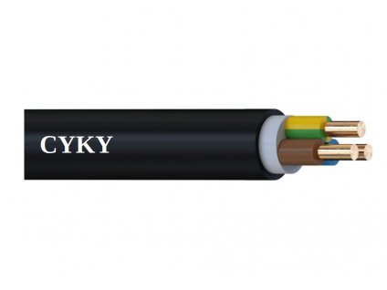 Silový instalační kabel pro pevné uložení CYKY-J 3x1,5, balení 10m