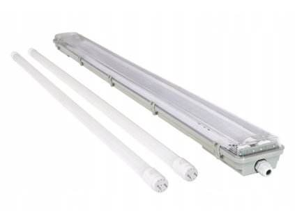 LED hermetické svítidlo T8 - 2x120cm IP65 ver3 + 2xLED trubice - teplá bílá