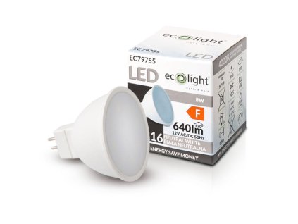 LED žárovka MR16 12V 8W neutrální bílá