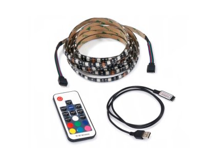 LED pásek za TV - 5V - 5m - 60LED/m - 72W - IP20 - RGB - dálkové ovládání