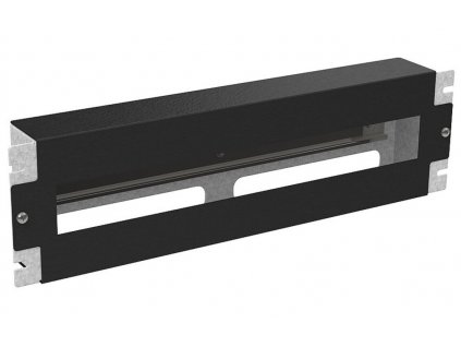 Solarix Instalační panel 3U s DIN lištou do 19" rozvaděče, BK RAL 9005, RAIL-3U-DIN-BK
