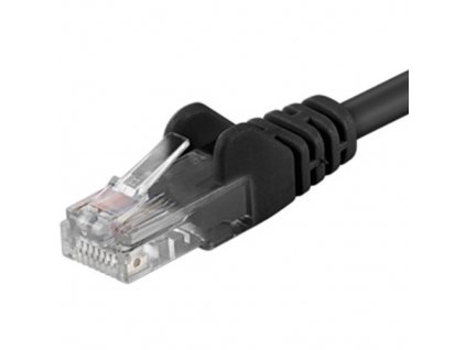 Patch kabel UTP cat 5e, 0,25m - černý