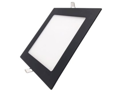 Zapuštěný LED panel 12W černý - neutrální bílá