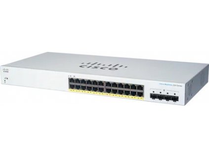 Cisco switch CBS220-24FP-4G, 24xGbE RJ45, 4xSFP, PoE+, 382W - REFRESH