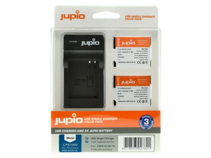 Set Jupio 2x DMW-BCM13E 1150mAh + USB nabíječka
