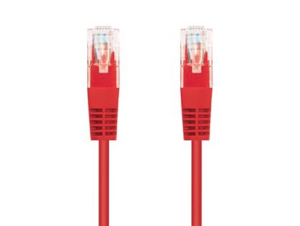 Kabel C-TECH patchcord Cat5e, UTP, červený, 1m