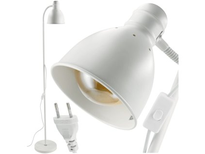 LED stojací lampa Nicozja 1xE27 140cm bílá