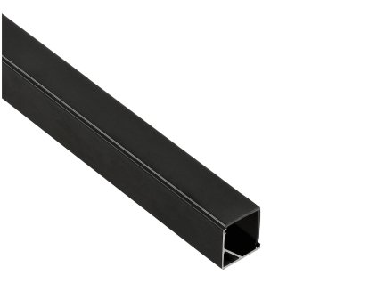 Rohový profil BRG-20 pro LED pásky, černý, 1m + čtvercové černé stínidlo