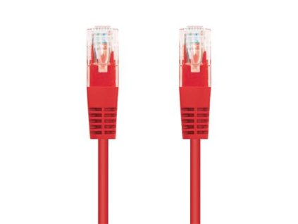 Kabel C-TECH patchcord Cat5e, UTP, červený, 0,25m