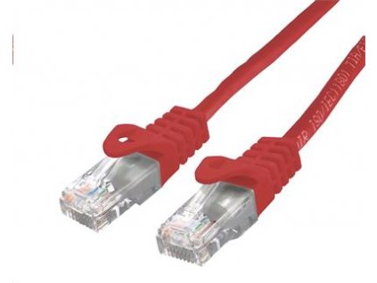 Kabel C-TECH patchcord Cat6, UTP, červený, 5m