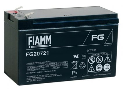 Fiamm olověná baterie FG20721 12V/7,2Ah Faston F1 4,8mm