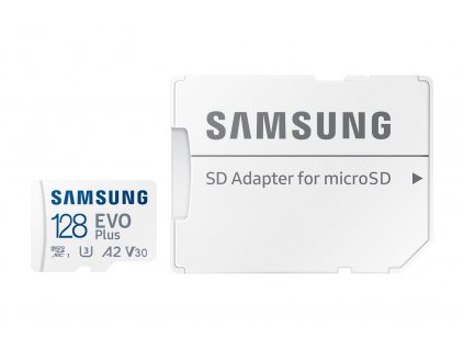 Samsung EVO Plus/micro SDXC/128GB/UHS-I U3 / Class 10/+ Adaptér/Bílá
