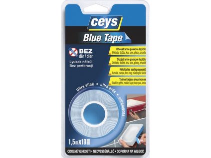 CEYS Páska Blue Tape do vlhka oboustranná modrá 19mmx1,5m