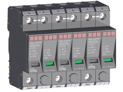 KIWA Svodič I+II+III POm I 3 LCF 75 přepětí, modulární