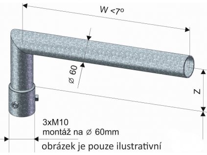 KOOPERATIVA Výložník SK 2-1000/90 žárový zinek