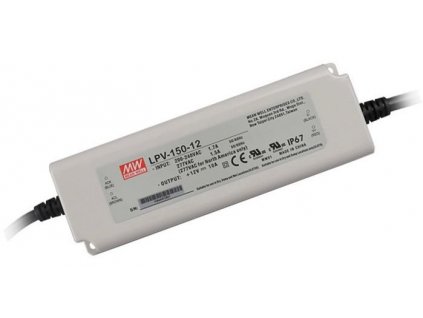 MEANWELL Napaječ LED 12V 150W LPV nestmívatelný IP65