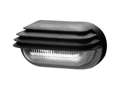 PANLUX Svítidlo SOG-M-40/C OVAL GRILL MAT 40W E27 IP44 černá