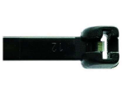 PROTEC Pásek vázací 100x2,5mm ocelová spona černá 100ks