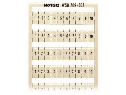 WAGO Štítek WSB s potiskem číselná řada 1-10 1ks = 100 štítků