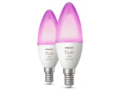 HUE Žárovka LED White and Color Ambiance Bluetooth 6W (40) E14 2x470lm 2000-6500K RGB IP20 (set 2ks)