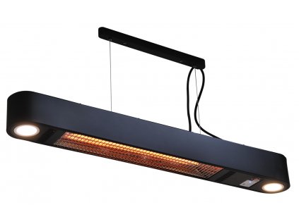 ELMETFIRE Topidlo PLUTO L (Riesling) 1500W, 230V, závěsné s osvětlením LED 2x3,5W, dálkové ovládání, délka 900mm, IP24 černá