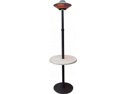 ELMETFIRE Topidlo MERKUR PLT 750-1500W, 230V, stojanové se stolkem a svítidlem LED 6W, Ø380mm, výška 2000m, IP55