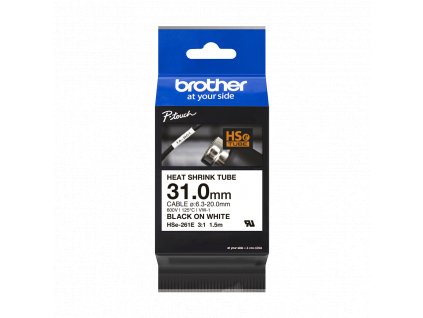 BROTHER Bužírka HSE-261E smršťovací 31,0 mm černý tisk na bílé