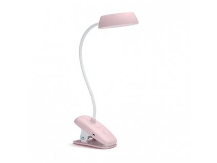 PHILIPS Svítidlo LED DONUTCLIP 3W 175lm 4000K stolní lampa s klipem a USB portem stmívatelná IP20 růžová