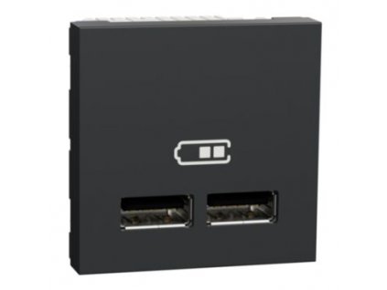 SCHNEIDER Zásuvka Unica - Dvojitý nabíjecí USB A+A konektor 2.1A, 2M, Antracit