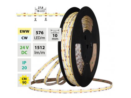 Pásek LED COB dual 15W/m 24V IP20 50m