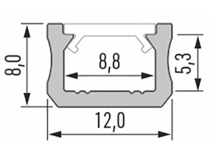 50170 50170 led profil lumines typ x cerny elox 2 02m