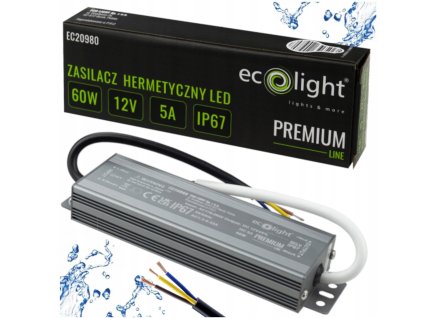 45127 45127 hermeticky led zdroj 12v 60w ip67 vodeodolny