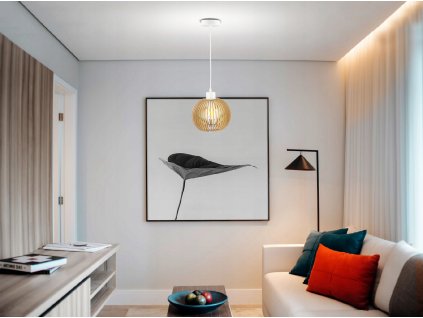 51826 zavesna stropni lampa drevena koule